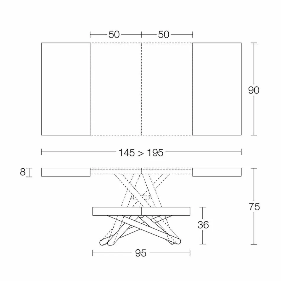 Transformeerbare design salontafel in Made in Italy hout - Vincenzo Viadurini