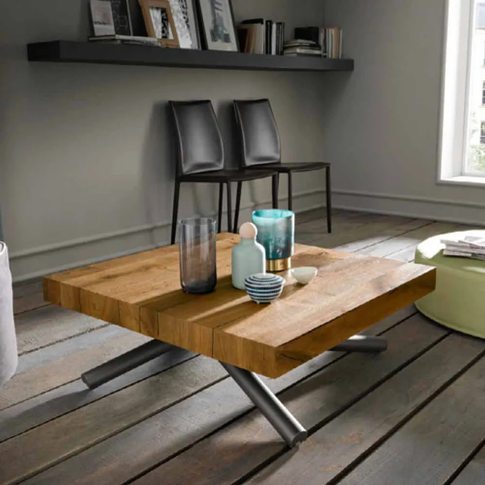 Transformeerbare design salontafel in Made in Italy hout - Vincenzo Viadurini