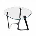Handgemaakte salontafel van glas en staal gemaakt in Italië - Marbello