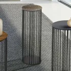 Salontafel in gesmeed kristal en metaal Made in Italy - Montebianco Viadurini