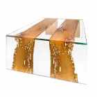 Coffee Table Venetian Briccola hout en glas koffie 120 cm Viadurini