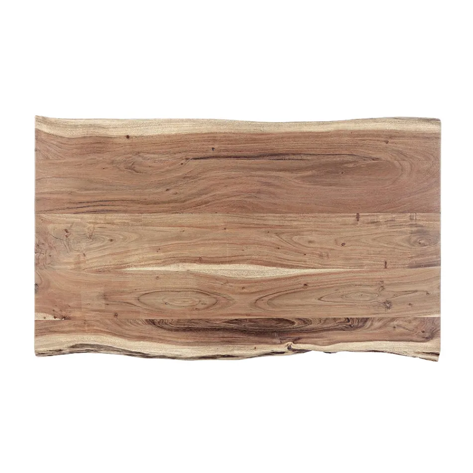 Salontafel in handgemaakt hout en staal Homemotion - Tancredi Viadurini