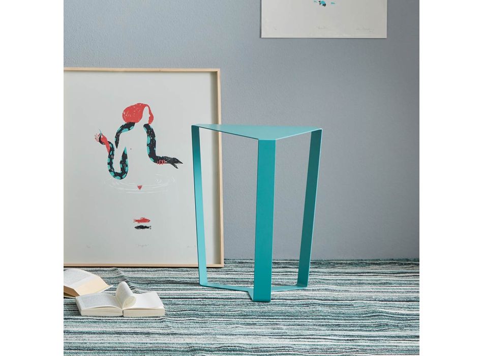 Yasmine design salontafel van gekleurd metaal, made in Italy Viadurini