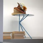 Ronde metalen salontafel, ontwerp in verschillende kleuren en 2 maten - Olesya Viadurini