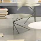 Ronde metalen salontafel, ontwerp in verschillende kleuren en 2 maten - Olesya Viadurini