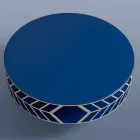 Moderne lage design salontafel blauw of bordeaux met ring - Lok Viadurini