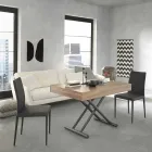 Moderne transformeerbare salontafel in hout en metaal Made in Italy - Fabio Viadurini