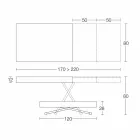 Moderne transformeerbare salontafel in hout en metaal Made in Italy - Fabio Viadurini