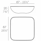 Kussen Vondom salontafel buiten, modern design, 67x67 cm Viadurini