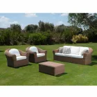 Tuin salontafel van geweven synthetisch rotan - Yves Viadurini