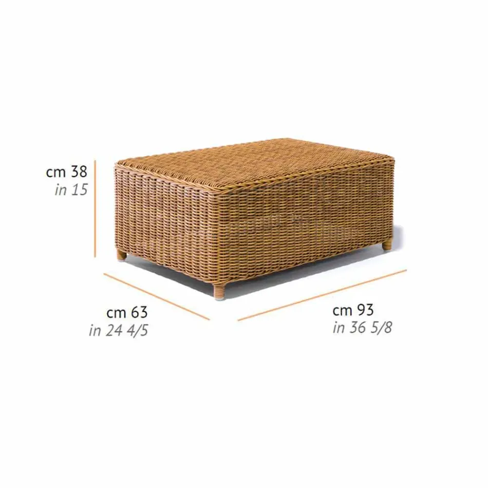 Tuin salontafel van geweven synthetisch rotan - Yves Viadurini