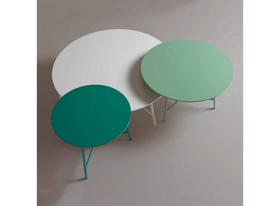 Kleurrijke moderne ronde design salontafel voor woonkamer - Boogie Viadurini