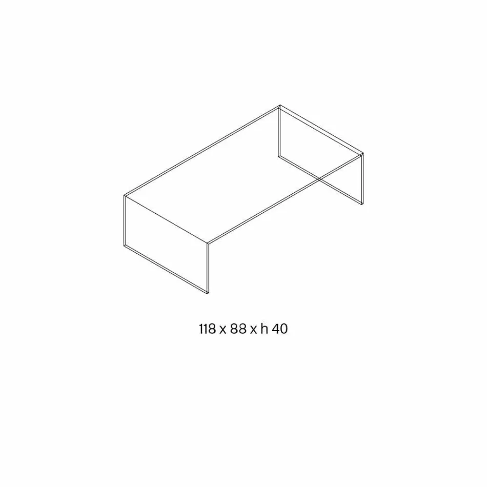 Rechthoekige salontafel in Extralight-glas Made in Italy - Nodino Viadurini