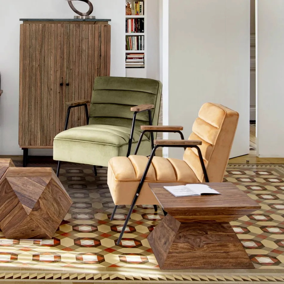 Homemotion Piramidale Sheesham Houten Salontafel - Torrice Viadurini