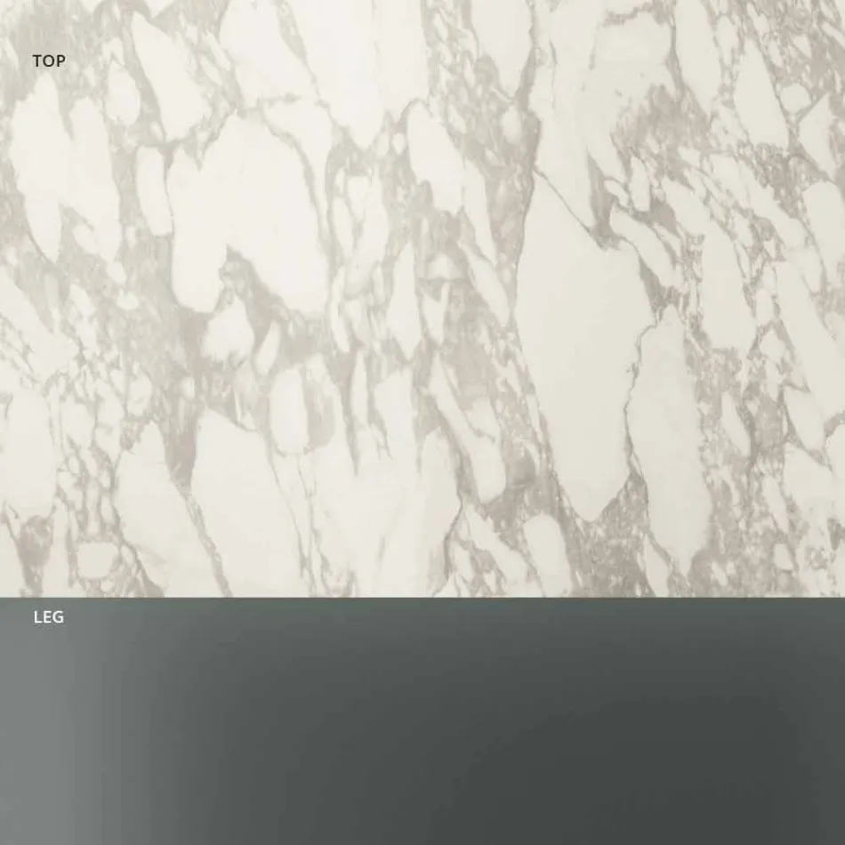 Ronde salontafel met keramisch blad en rookglazen poten - Random Viadurini