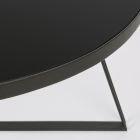 Ronde salontafel in zwart staal en glazen blad 2 maten - Zanzino Viadurini