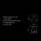 Ronde salontafel in luxe marmereffect metaal en glas - Magali Viadurini