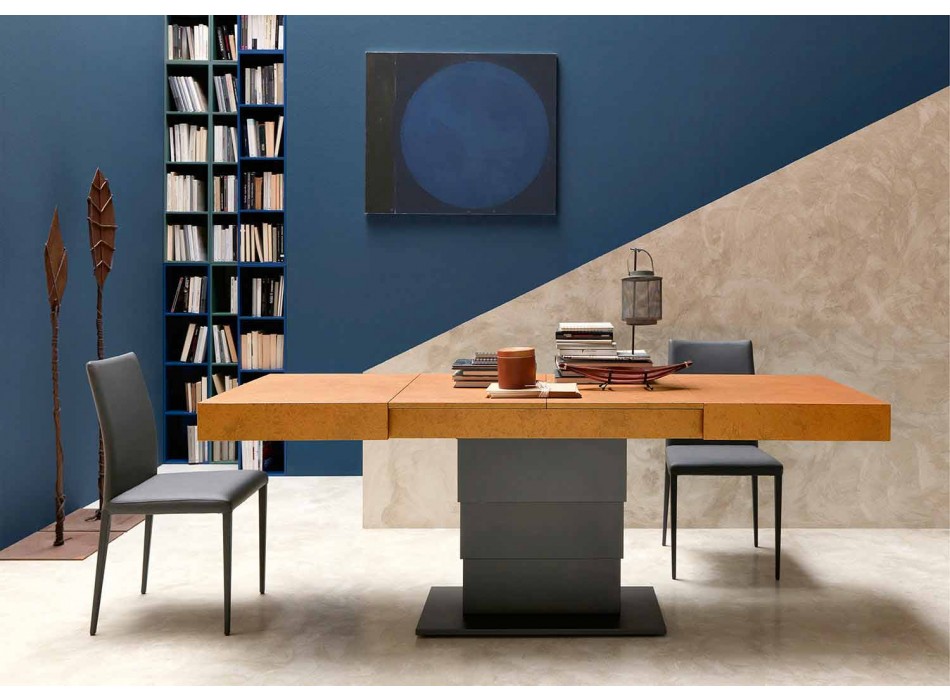 Transformeerbare salontafel met blad met morteleffect Made in Italy - romantisch Viadurini