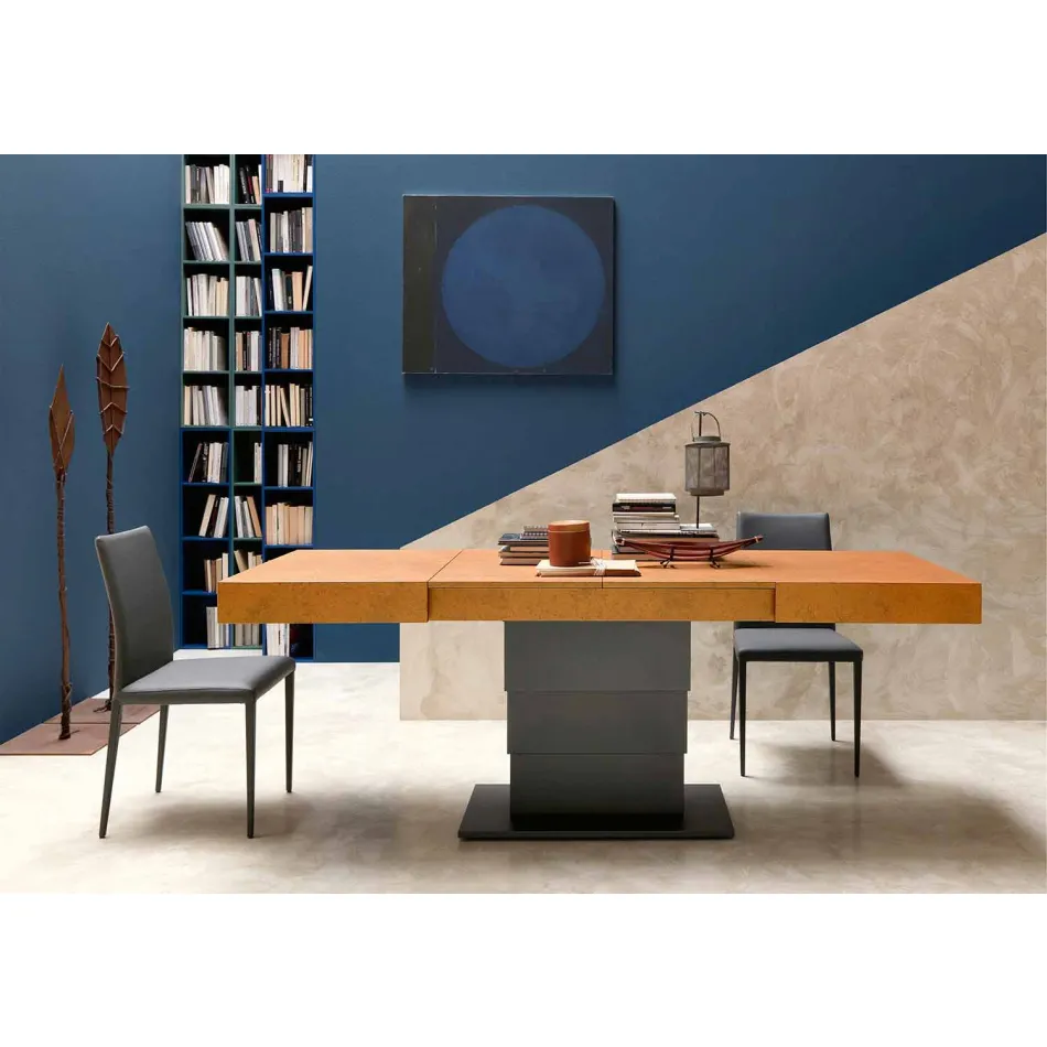 Transformeerbare salontafel met blad met morteleffect Made in Italy - romantisch Viadurini