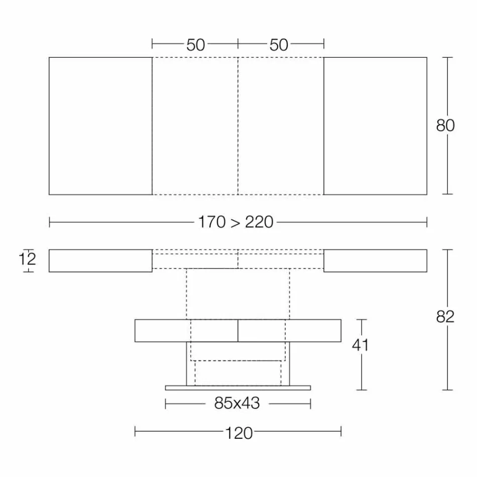 Transformeerbare salontafel met blad met morteleffect Made in Italy - romantisch Viadurini
