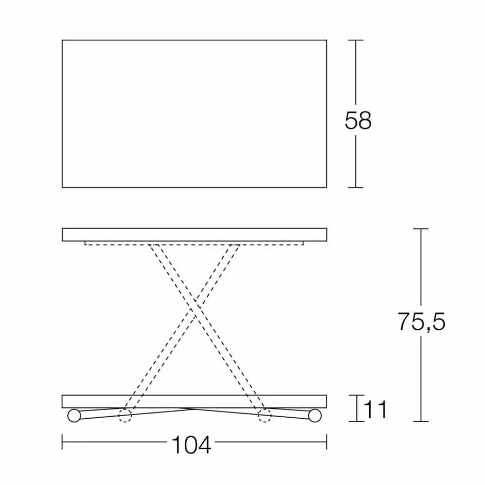 Salontafel om te bouwen tot een Made in Italy design keukentafel - Genio Viadurini