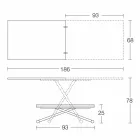 Moderne transformeerbare salontafel in hout en metaal Made in Italy - Gabri Viadurini