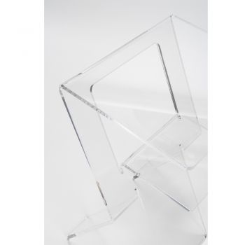 Banktafel in transparant plexiglas binnen of buiten - Platano