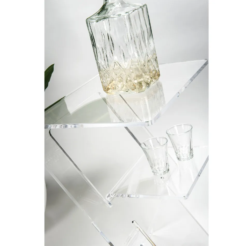 Banktafel in transparant plexiglas binnen of buiten - Platano Viadurini