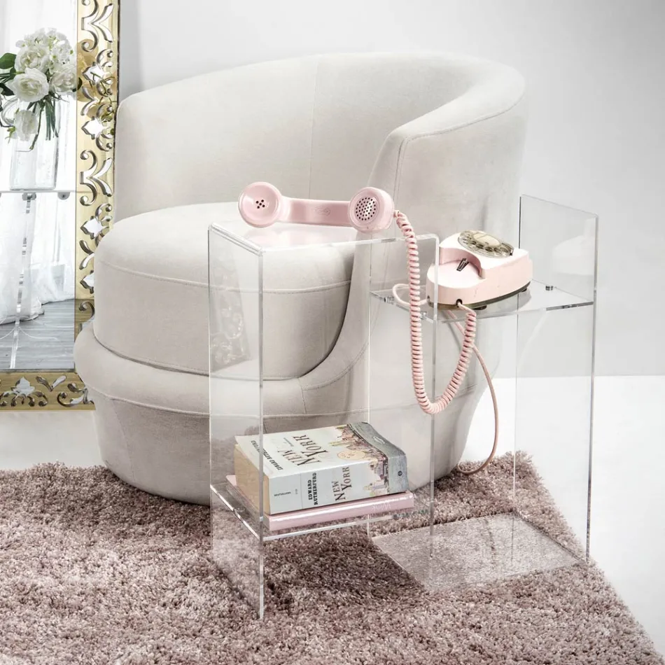 Sofatafel in transparant of fume-plexiglas Made in Italy - Janne Viadurini