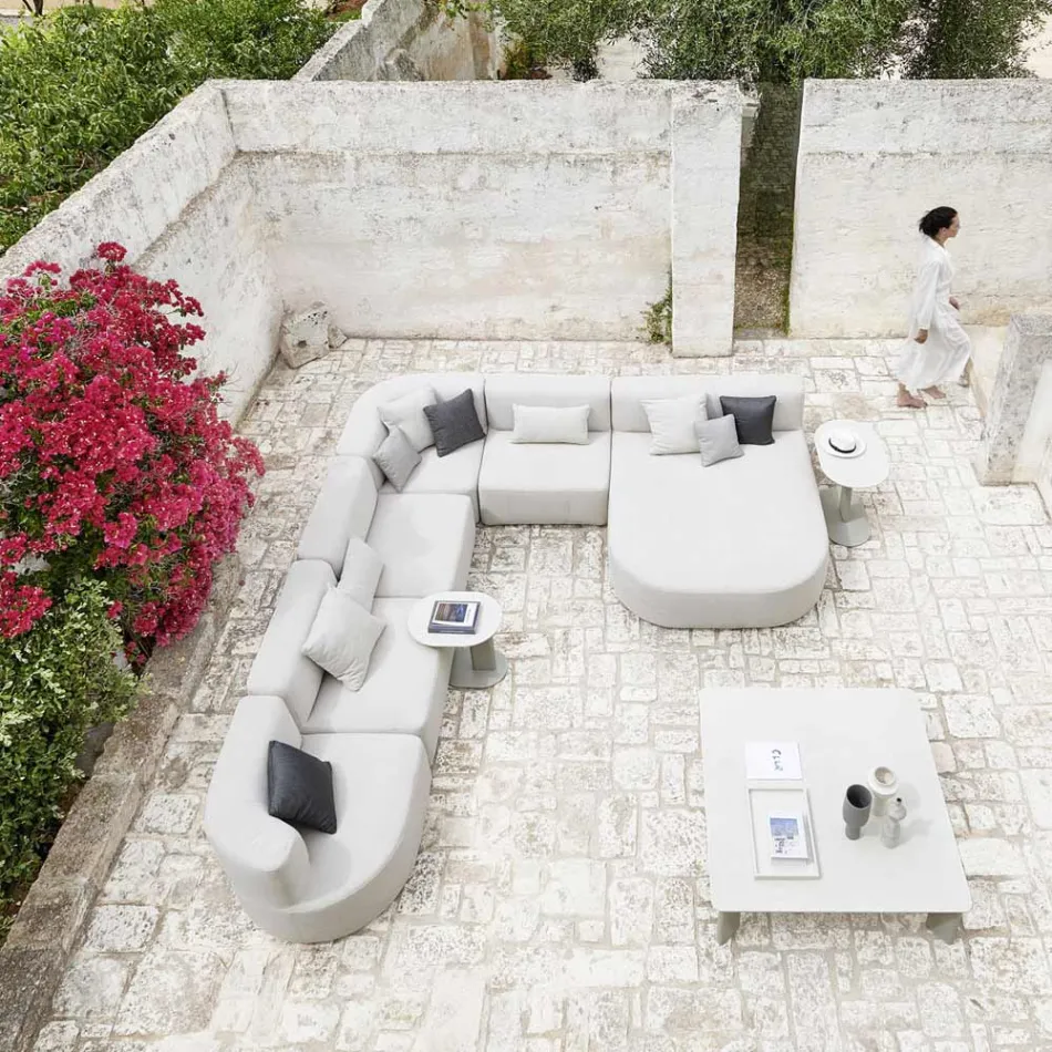 Aluminium en stalen salontafel gemaakt in Italië - Plinto door Varaschin Viadurini