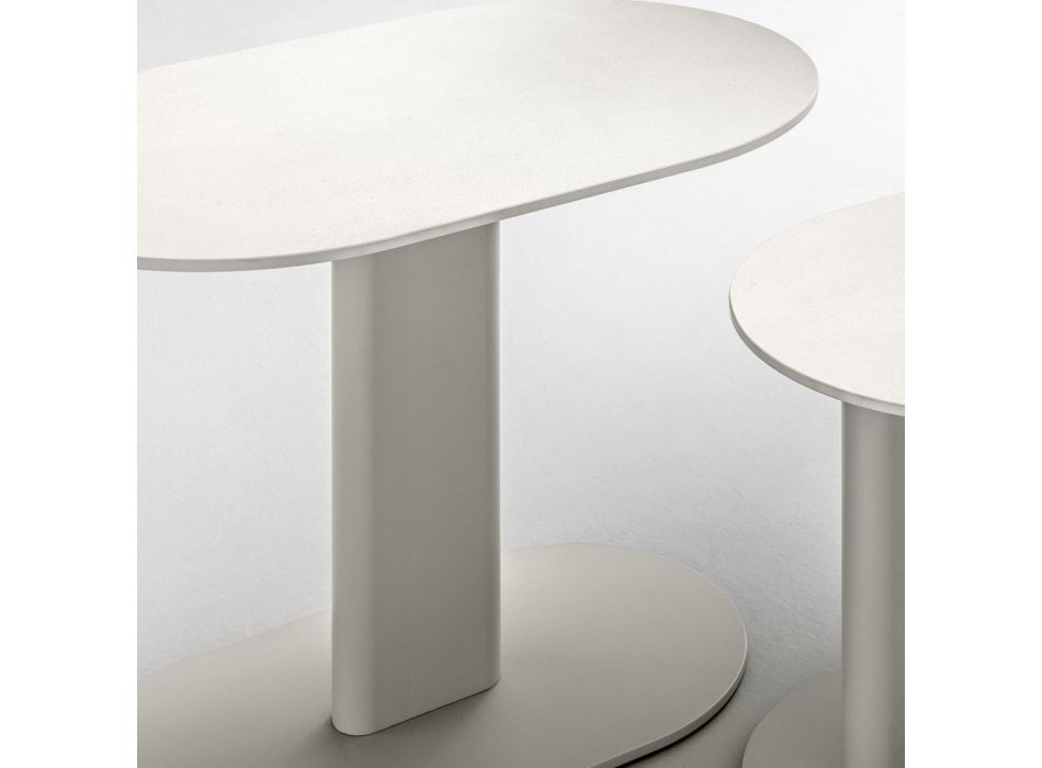Aluminium en stalen salontafel gemaakt in Italië - Plinto door Varaschin Viadurini