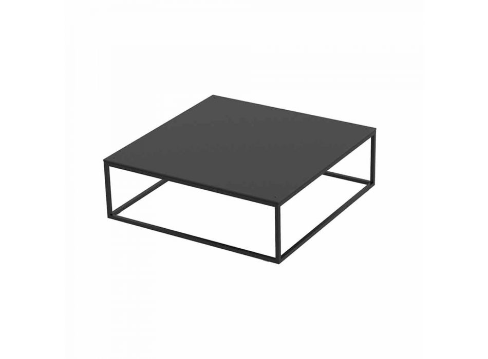 Buitenkoffietafel in aluminium en vierkant zwart laminaat - Suave van Vondom Viadurini