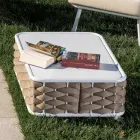 Salontafel voor buiten in aluminium en handgeweven stof - Reda Viadurini