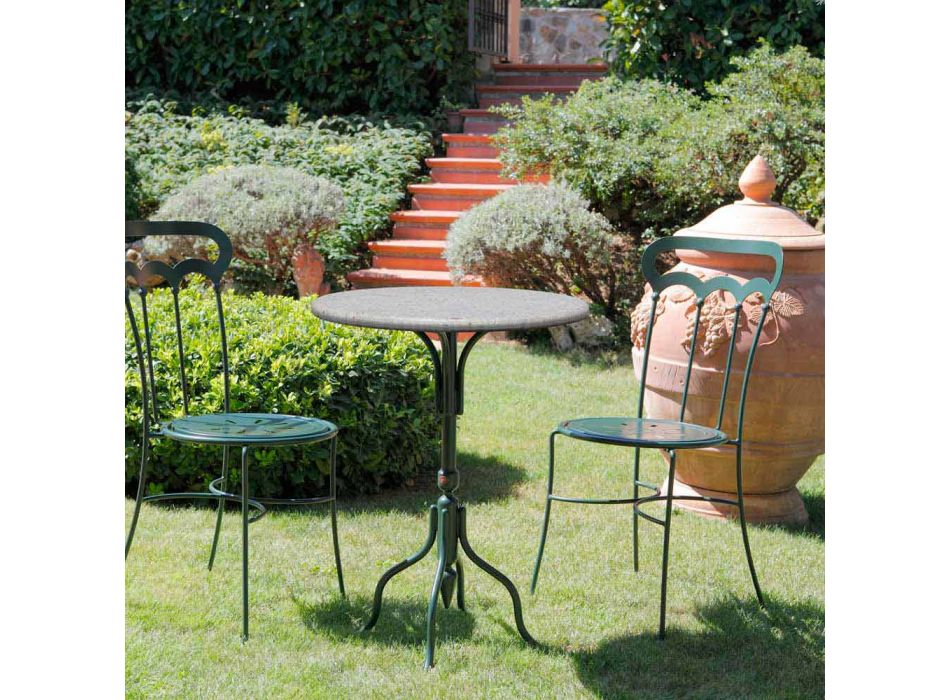 Stenen salontafel voor buiten, handgemaakt in Italië - Livigno Viadurini