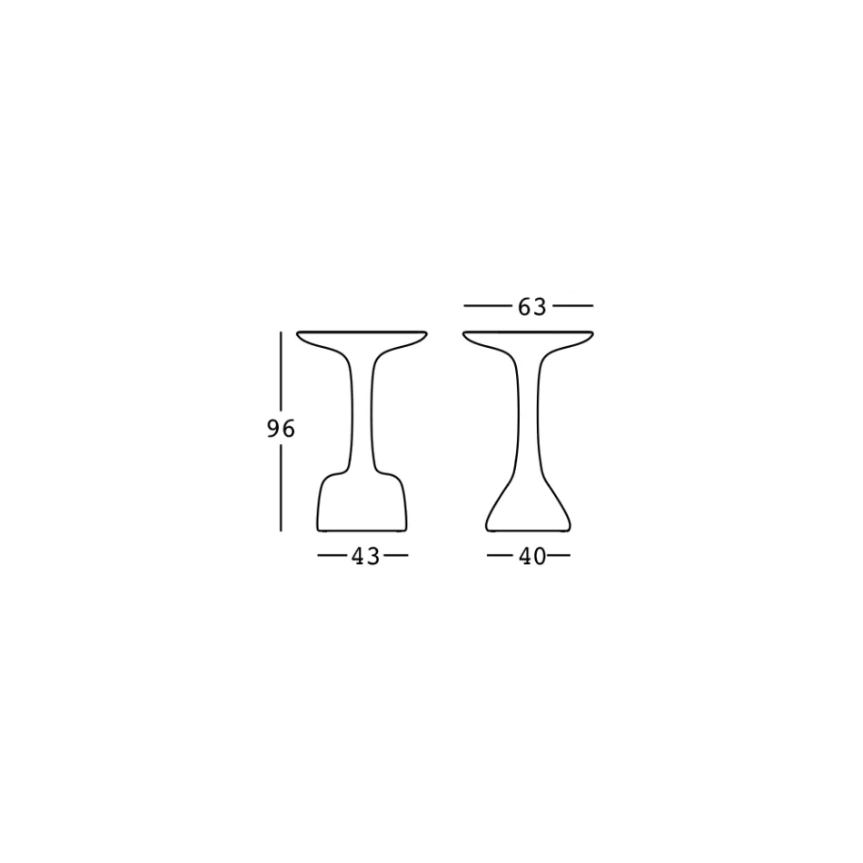 Buitensalontafel in gekleurd polyethyleen 96 cm Made in Italy - Uliveto Viadurini