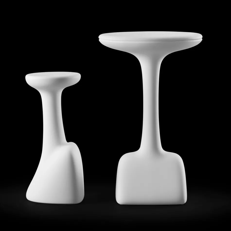 Buitensalontafel in gekleurd polyethyleen 96 cm Made in Italy - Uliveto Viadurini