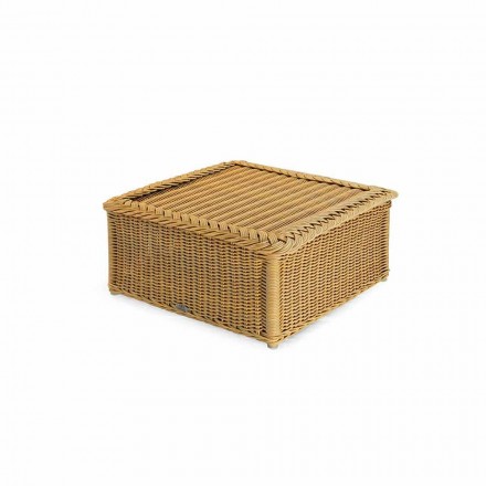 Tafel voor buiten geheel uit polyethyleen gevlochten kant Matt Viadurini