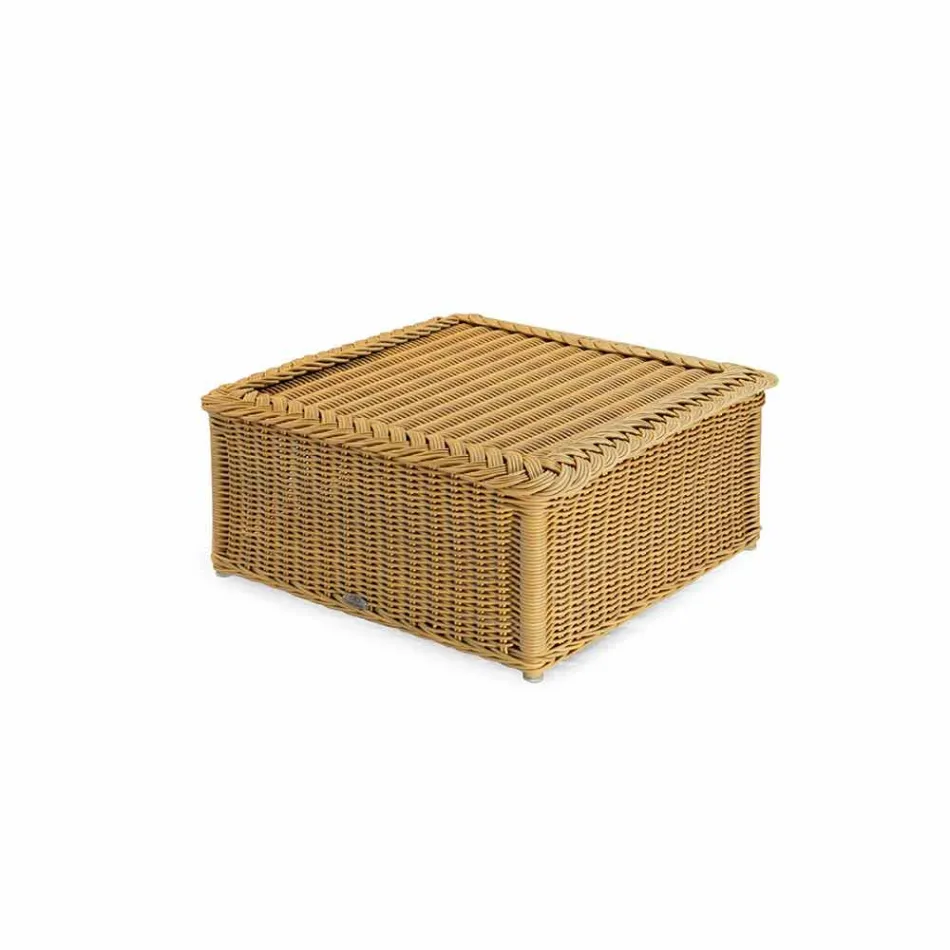 Tafel voor buiten geheel uit polyethyleen gevlochten kant Matt Viadurini