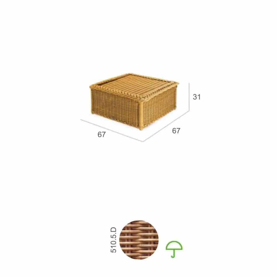 Tafel voor buiten geheel uit polyethyleen gevlochten kant Matt Viadurini