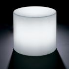 Heldere salontafel voor buiten in wit polyethyleen Made in Italy - Derti Viadurini