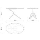 Fijne buitensalontafel van geverfd metaal, gemaakt in Italië - Lübeck Viadurini