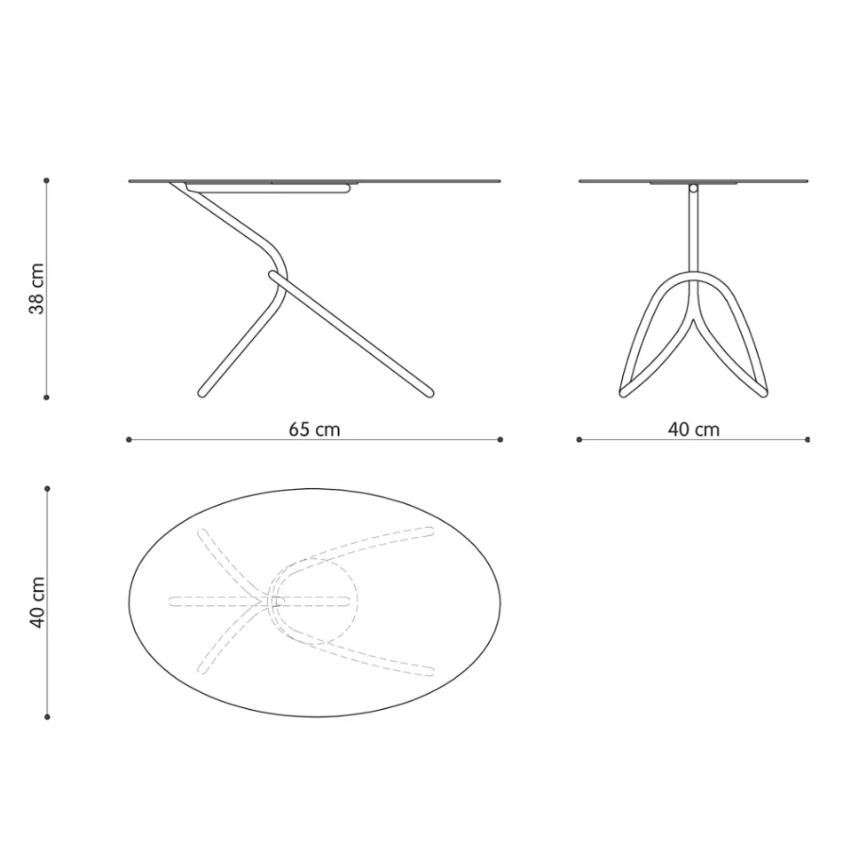 Fijne buitensalontafel van geverfd metaal, gemaakt in Italië - Lübeck Viadurini