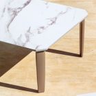 Vierkante salontafel voor buiten in aluminium en steengoed van hoge kwaliteit - Filomena Viadurini