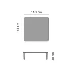 Vierkante salontafel voor buiten in aluminium en steengoed van hoge kwaliteit - Filomena Viadurini