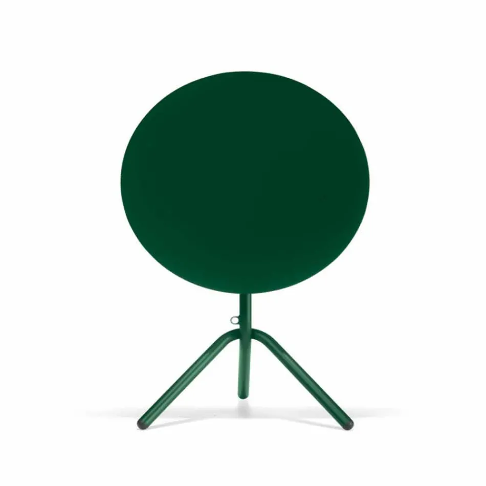 Ronde buitentafel van metaal en plaatstaal Made in Italy - Alberic Viadurini