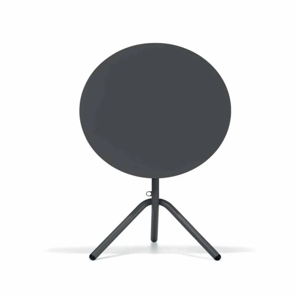 Ronde buitentafel van metaal en plaatstaal Made in Italy - Alberic Viadurini