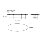Outdoor salontafel stalen structuur gemaakt in Italië - Begin door Myyour Viadurini