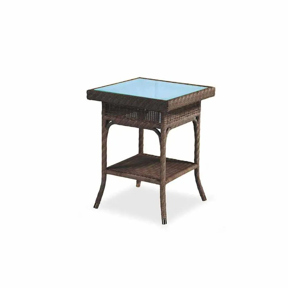 Coffee Garden 56x56 cm met de hand geweven polyethyleen Tsjaad Viadurini