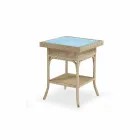 Coffee Garden 56x56 cm met de hand geweven polyethyleen Tsjaad Viadurini