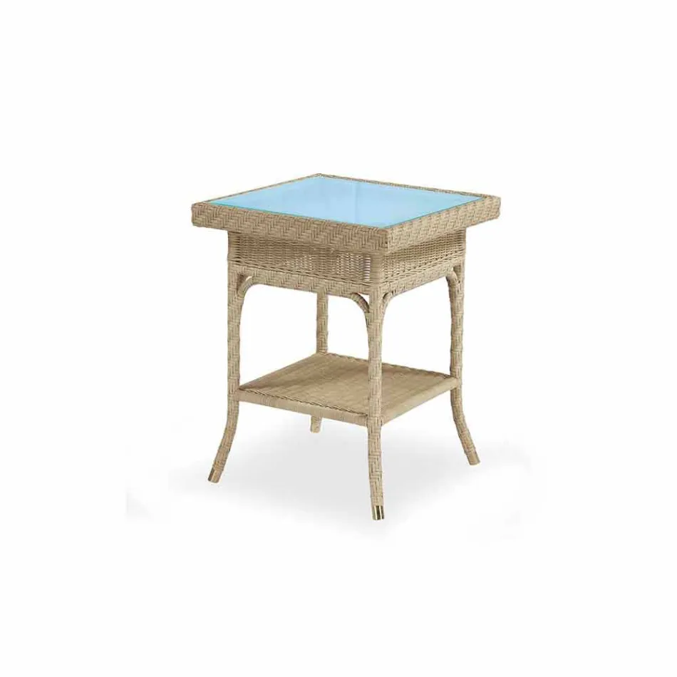 Coffee Garden 56x56 cm met de hand geweven polyethyleen Tsjaad Viadurini